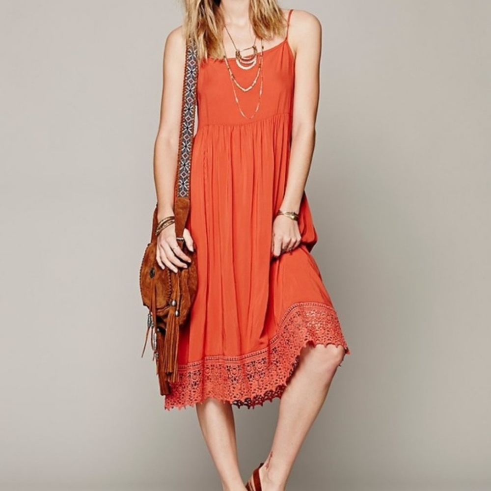 Free People Orange Maxi Dress